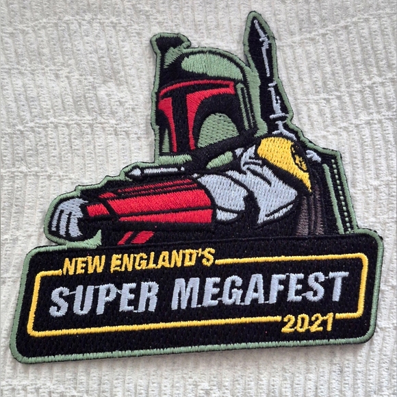 Star Wars Super Megafest 2021 Embroidered Patch New England&Mandalorian Keychain - Picture 7 of 11